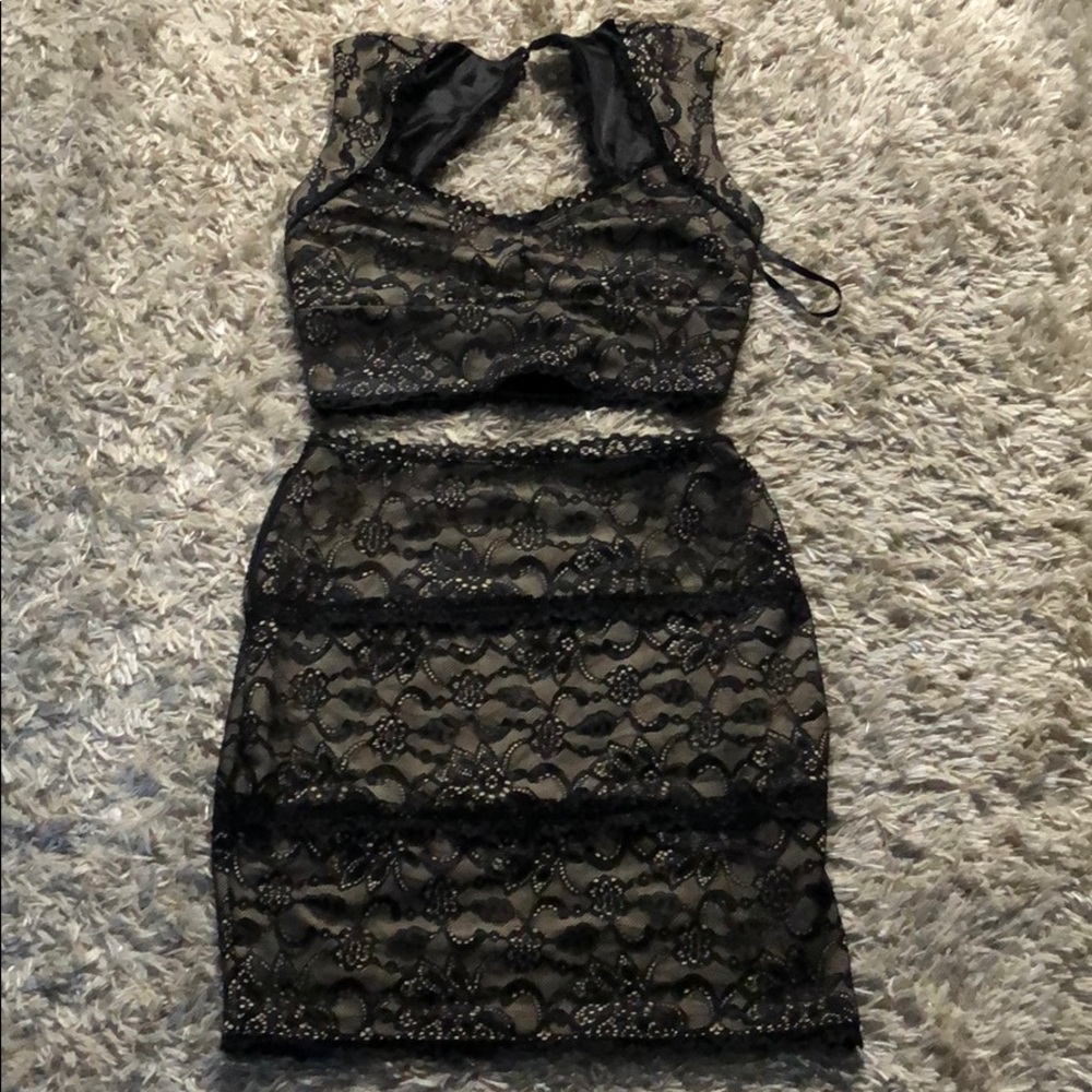 Bebe crop top and skirt. Worn once. Like new.